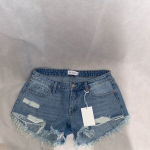 Jean shorts bottom frayed